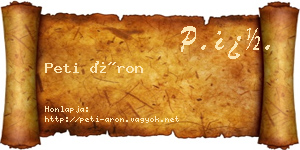 Peti Áron névjegykártya
